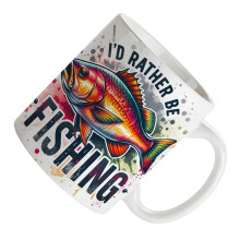Ceramic Coffee Mug 350ml Funny I'd Rather Be Fishing Design-P 5
