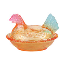 Candy Jar Candy Bowl with Lid,Dessert-Glazed blue tail sty