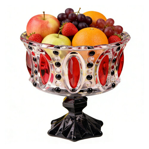 Tall Glass Fruit Serving Bowl Suitable For Candy Nut And Snacks