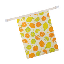 Practical Organic Bread Storage Bag with Elastic Bands-lemon