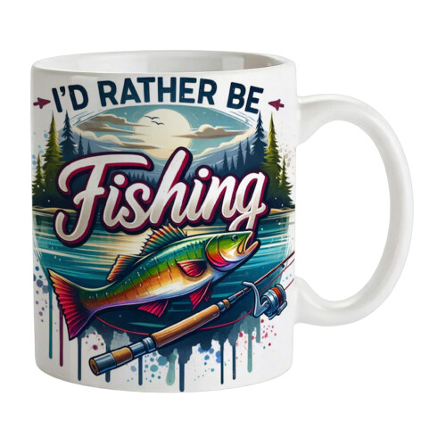 350ml Ceramic Drinking Cup With Fishing Design And-P 2