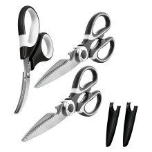 Heavy Duty Steel Kitchen Shears With Ergonomic Handle For-4