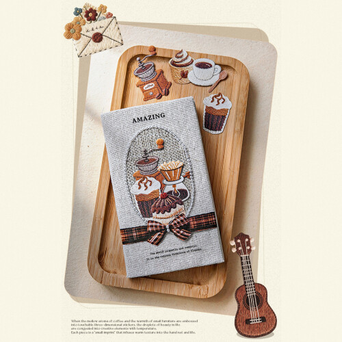 Decorative Scrapbook Sticker for Adults Students,-coffee 2
