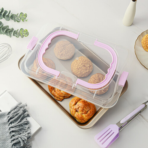 Moule à gâteau pratique à transporter avec couvercle pour les 1