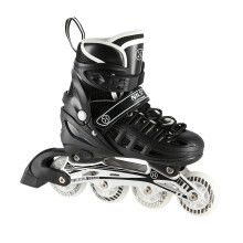 4-in-1 Schwarze LED-Inline-/Schlittschuhe, Größe S (31-34)