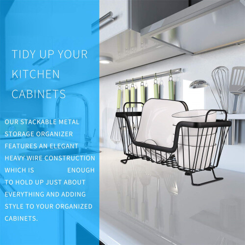Iron Meshes Stacking Basket With Built In Handles For-White 1