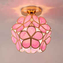Cherry blossom glass flower pendant light, light pink petal shade, ceiling light for hallway and living room, pink