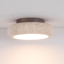 Vintage-Deckeneinbauleuchte aus gelbem Travertin, ideal für Schlaf- oder Wohnzimmer, skandinavischer Stil, rund, 18 W, 3000 K