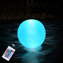 Decorazione gonfiabile a energia solare, sfera luminosa da 35 cm che cambia colore con batteria ricaricabile per piscina, patio, decorazioni da