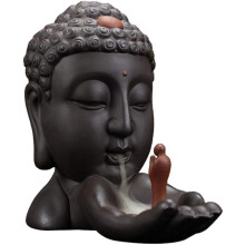 Incensário de refluxo em argila natural, decoração para meditação, design exclusivo para momentos de paz em seu santuário.
