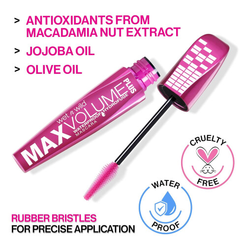 Wet n Wild wet n wild Max Volume Plus Waterproof Mascara - Amp'd Black 1
