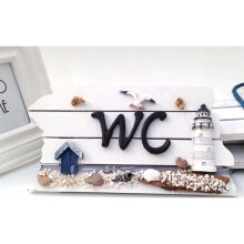 Welkomstbord van hout in mediterrane stijl, wanddecoratie voor uw oase aan de kust, voegt een nautisch tintje toe aan elke kamer.