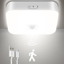 Kabellose LED-Deckenleuchte mit Bewegungsmelder, wiederaufladbar, USB-betrieben, für Garage, Badezimmer, Keller