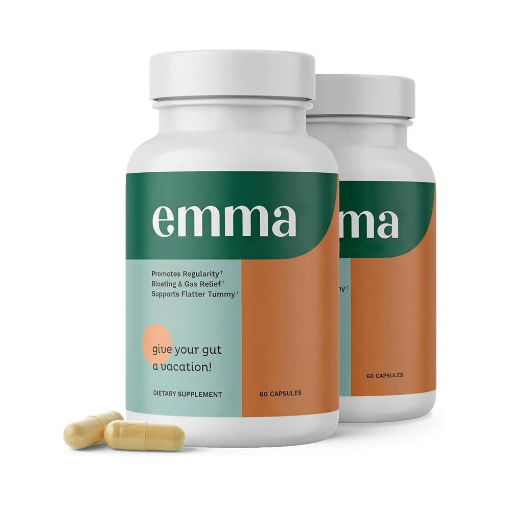 (2pcs) Emma Gut Health Relief Supplement,Leaky Gut&Digestive Support for Constipation,Bloating&Gas Relief with Berberine,60 Capsules