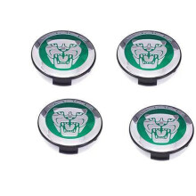 Confezione da 4 copricerchi da 59 mm compatibili con Jaguar XJ XF XK X-Type, ruote di regolazione Jaguar, colore verde.