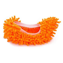 Papuče na utieranie podlahy Lazy - mopové topánky na utieranie prachu bez námahy (2 ks, oranžové)