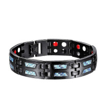 carbonblue magnet bracelet, carbon blue titanium magnetic therapy bracelet, magnetic slim fit bracelet, double row strong magnets bracelet