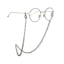 2026 Best!! Women's Double Layer Black Rhinestone Glasses Chain, Copper Bead Anti-Slip Eyeglass Mask Accessory