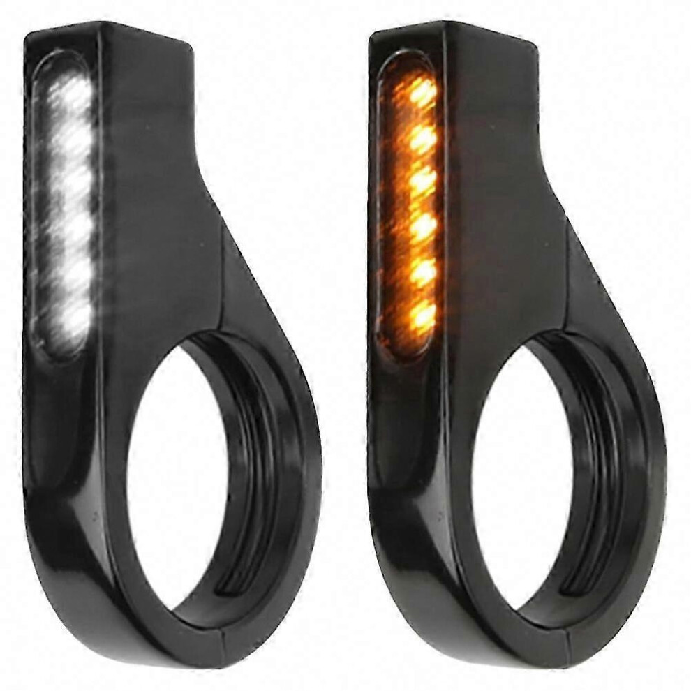 Motorcycle Front Fork Led Turn Signals Universal Sequential Switchback Running Lights 12V Blinkers Amber 6083684347344