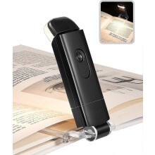 Oplaadbaar USB-leeslampje voor in bed, warm wit licht, instelbare helderheid, LED-clip leeslampje, perfect voor boekenwurmen.