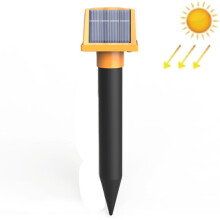 Outdoor IP66 Waterproof Solar Ultrasonic Rodent Repeller – Orchard Animal Repeller (Orange)