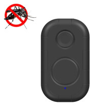 Repelente de mosquitos ultrasónico USB portátil para exteriores, mini repelente de insectos (negro)