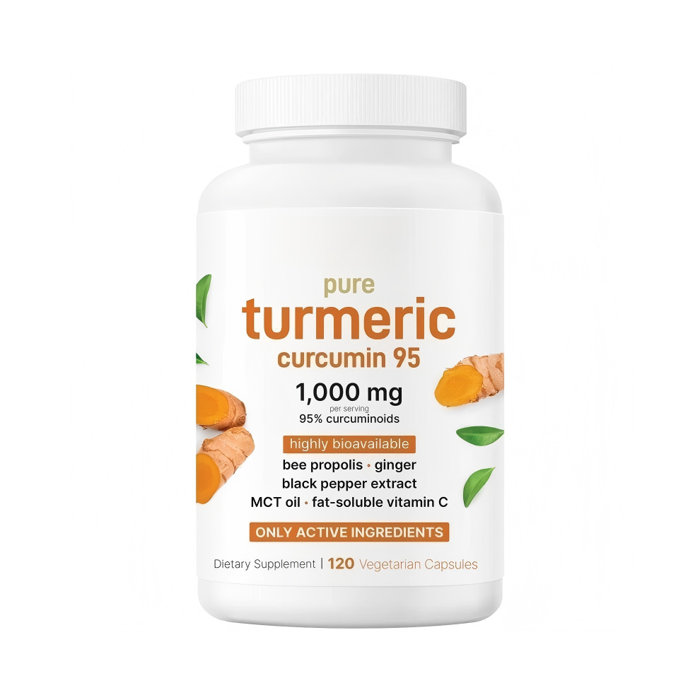 (Pack Of 2) Turmeric Curcumin 95% – 1000Mg With Ginger, Pepper, Mct – 120 Veggie Caps Black