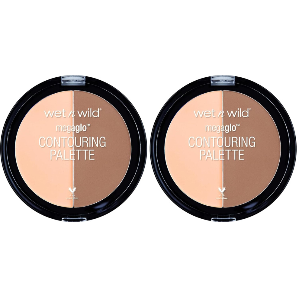 Wet N Wild Megaglo Contour Palette, Dulce De Leche | Contouring Powder Face Kit | Flawlessly Sculpted Face (Pack Of 2)