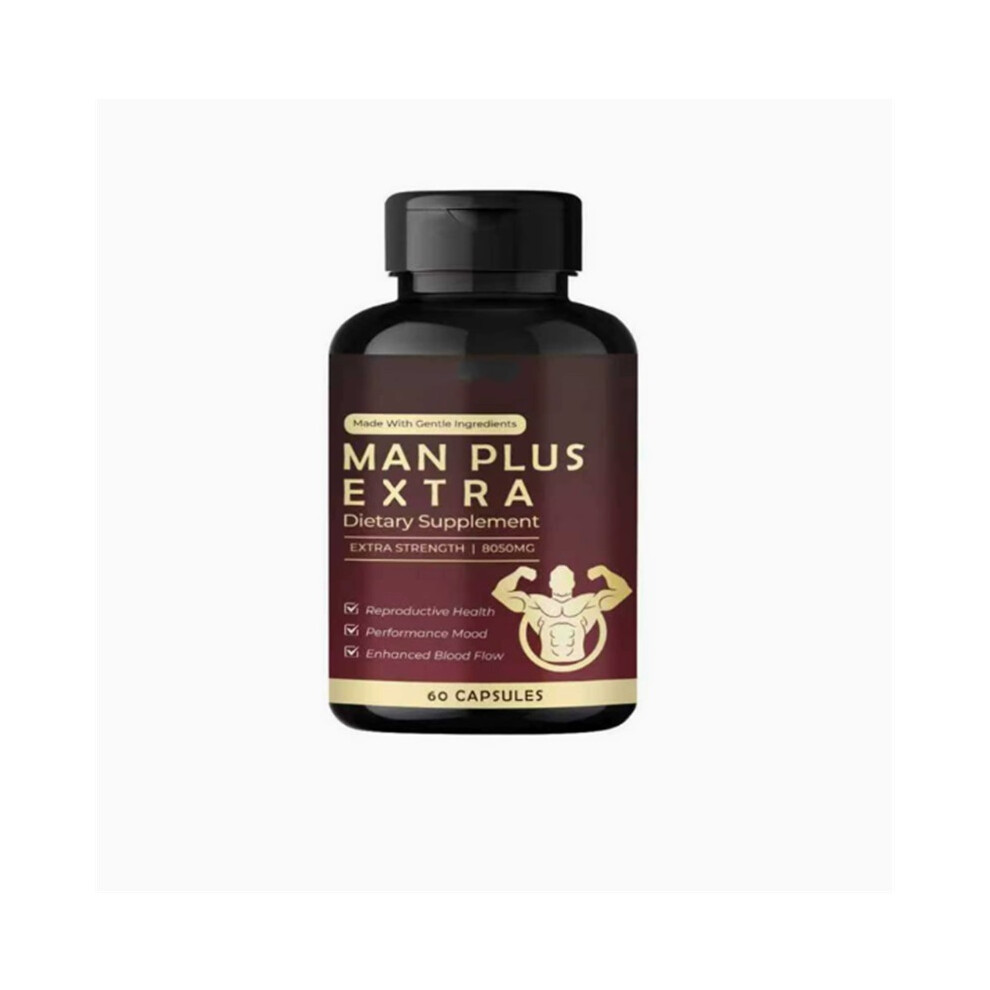 (1Pc) Man Plus Extra Menâs Wellness Supplement, 8050mg Extra Strength Formula for Reproductive Health & Vitality, 60 Capsules