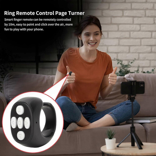 5.3 Ring Remote Control, Easy Page Flipper, Ergonomic Design, Mobile Phone Camera Shutter Remote Control, Selfie & Playback Remote Control 1