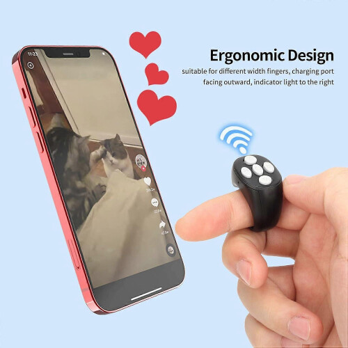 5.3 Ring Remote Control, Easy Page Flipper, Ergonomic Design, Mobile Phone Camera Shutter Remote Control, Selfie & Playback Remote Control 2