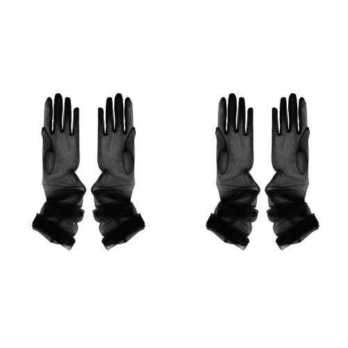 Wedding Accessory Gloves Long Sleeve for Bride Formal-Black 70
