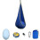 Altalena per bambini in cotone, sedia amaca per interni ed esterni, colore blu. 2