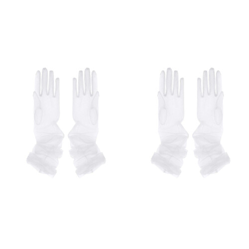 2 paires de gants de mariage élastiques, conception à-Blanc 70