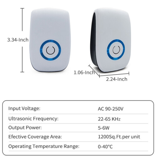 2 PCS Ultrasonic Electronic Mouse Repeller Household Mini Mosquito Repeller(White) 2