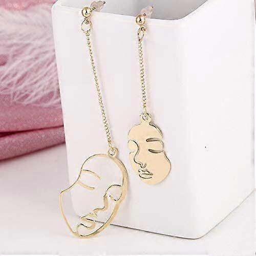 Funny Face Long Earrings Exaggerated Profile Face Line Stud Earrings 1