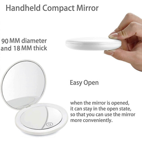 3.5 inch LED Compact Mirror Magnifying Makeup Mirror 2X Magnification with Light 2