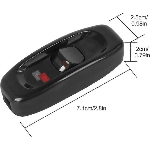6pcs Lamp Switch, Toggle Switch 250V 10A Line Cord Rocker Switch Intermediate Switch with Led Indicator (Black) 1