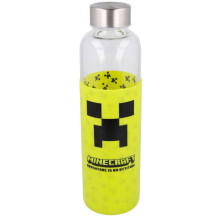 Minecraft Glasflasche mit Silikonabdeckung, 585 ml Fassungsvermögen