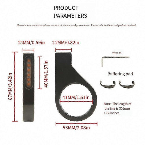 Motorcycle Front Fork LED Turn Signals Universal Sequential Switchback Running Lights 12V Amber Blinkers 2