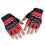 Half Finger Red Motorcycle Gloves with Nonslip Knuckle Protection 2