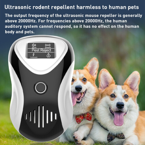 Ultrasonic Multifunctional Mouse Repeller Energy-Saving Silent Insect Repeller, Plug Type:EU Plug(Black White) 1
