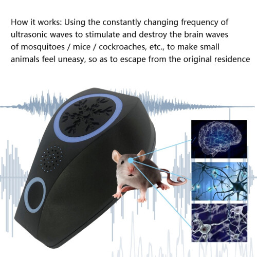 Snowflake Ultrasonic Mosquito Repellent Mouse Repellent(Black) 2