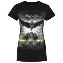 (L, Black) Batman Womens/Ladies Arkham Knight Batmobile T-Shirt