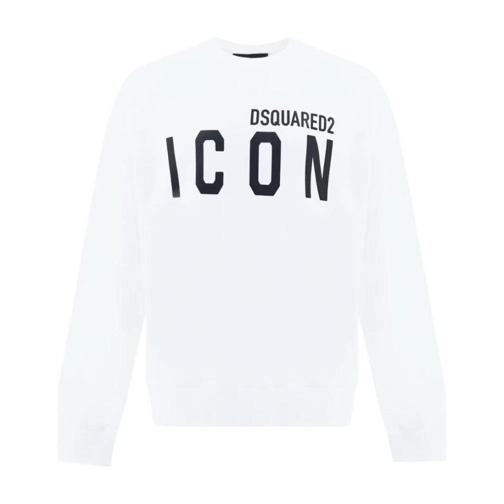 Dsquared2 (S, White/Black) Unisex Adult Cool Icon Logo Sweatshirt