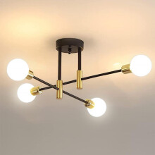 Plafonnier industriel style Spoutnik, en métal noir, douille E27, réglable, pour salon, cuisine, chambre