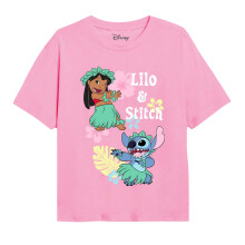 (12-13 Years, Light Pink) Lilo & Stitch Girls Hula T-Shirt