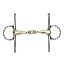 (5in, Brass) Shires Brass Lozenge Horse Snaffle Bit