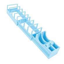 Schreibtisch-Klebebandabroller, 2 Rollen, ausziehbar, blau