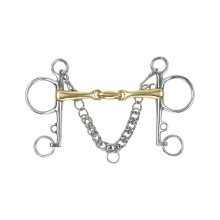 (5in, Brass) Shires Brass Lozenge Horse Pelham Bit